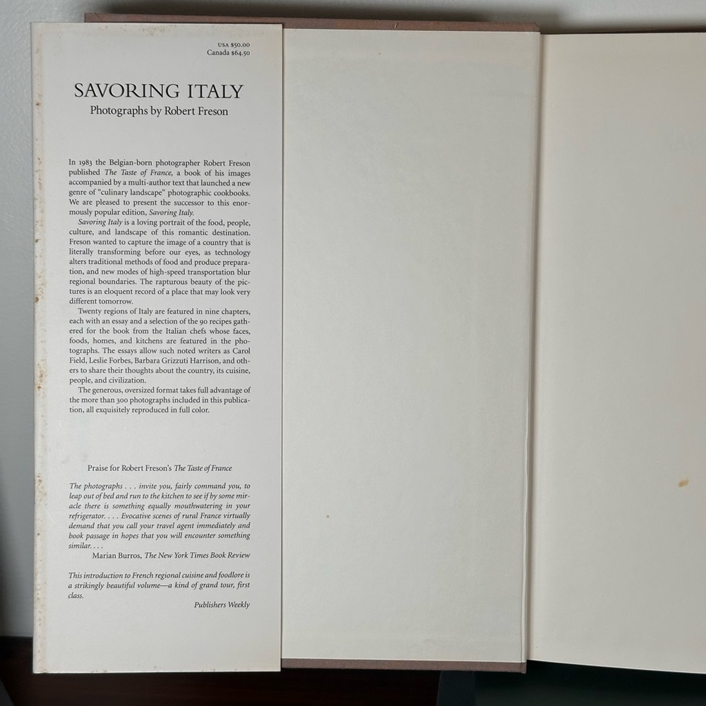 Vintage Savoring Italy Cook Book 1992 Italian Coffee Table Book European - Picture 6 of 7